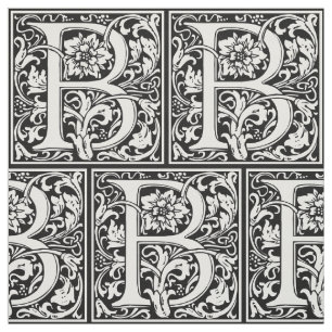 Letter B Mediaeval Monogram Art Nouveau Fabric