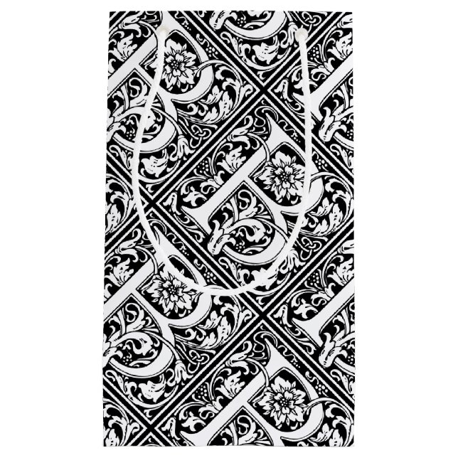 Letter B Mediaeval Monogram Art Nouveau Small Gift Bag (Front)