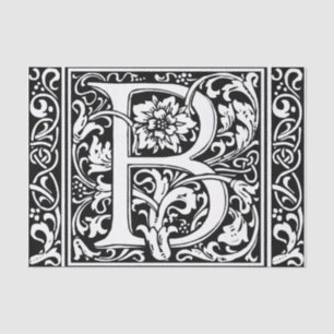 Letter B Mediaeval Monogram Art Nouveau Tissue Paper