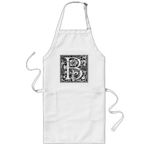 Letter B Mediaeval Monogram Vintage Initial Long Apron
