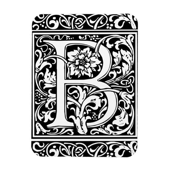 Letter B Medieval Monogram Vintage Initial Magnet (Vertical)