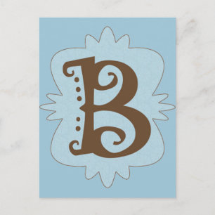 Letter B Monogram Design Postcard