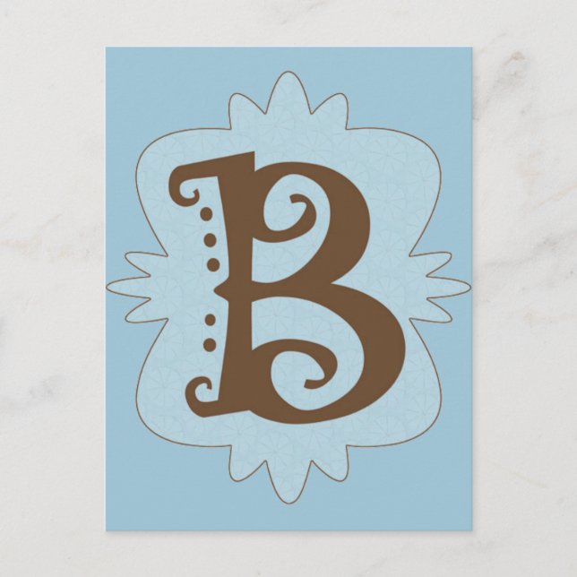 Letter B Monogram Design Postcard (Front)