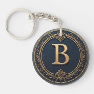 🔷 Letter B Monogram Gift For Him 🔑 Key Ring