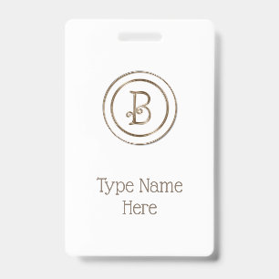 "Letter B" Monogram ID Badge