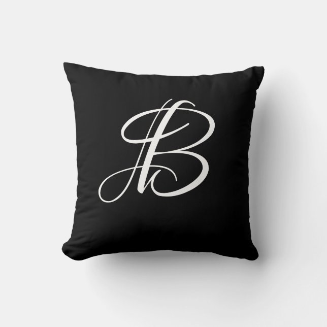 Letter B Monogram Initial Custom Cushion (Front)
