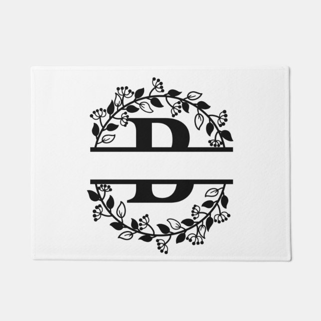 Letter B Monogram Personalised Doormat (Front)