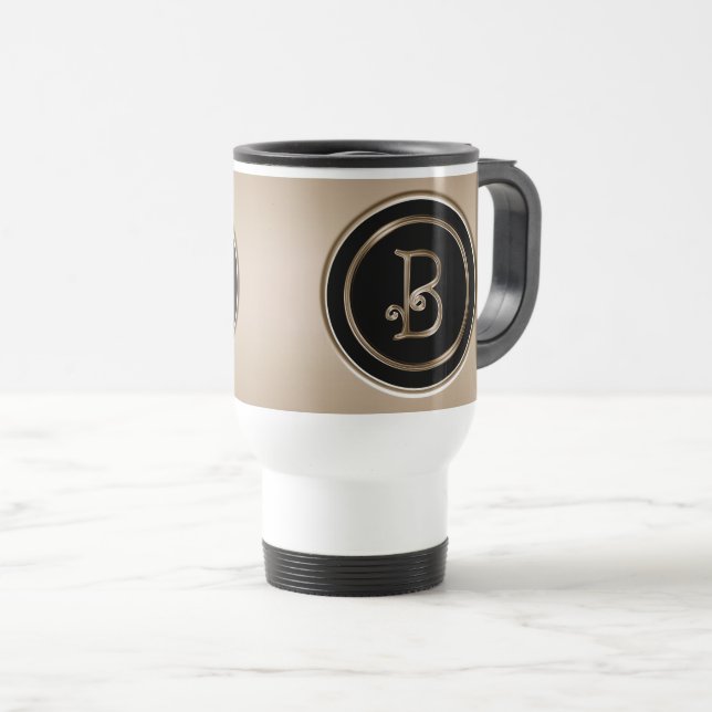 "Letter B" Monogram Travel Mug (Front Right)