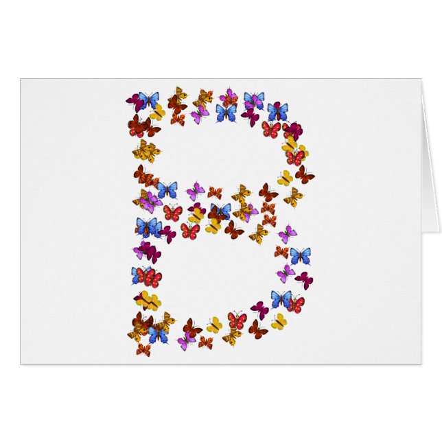 Letter B of colourful butterfly graphics (Front Horizontal)