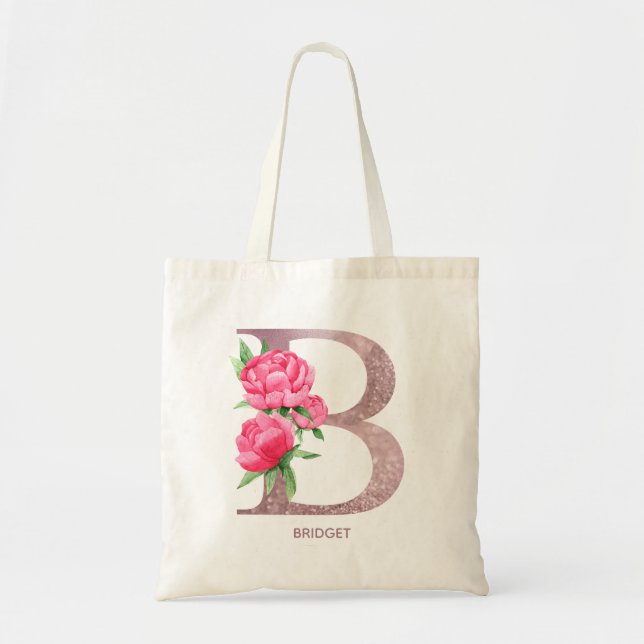 Letter B Personalised name monogram bridesmaid   Tote Bag (Front)