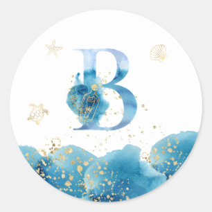 *~*  LETTER B - Sea Ocean Beach Envelope  Sticker