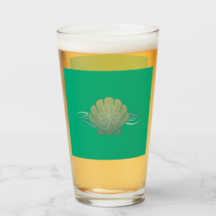 Letter B Shamrock Green Beer Glass - St. Patrick