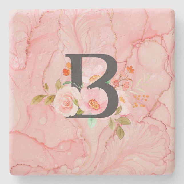 Letter B Stone Coaster (Front)