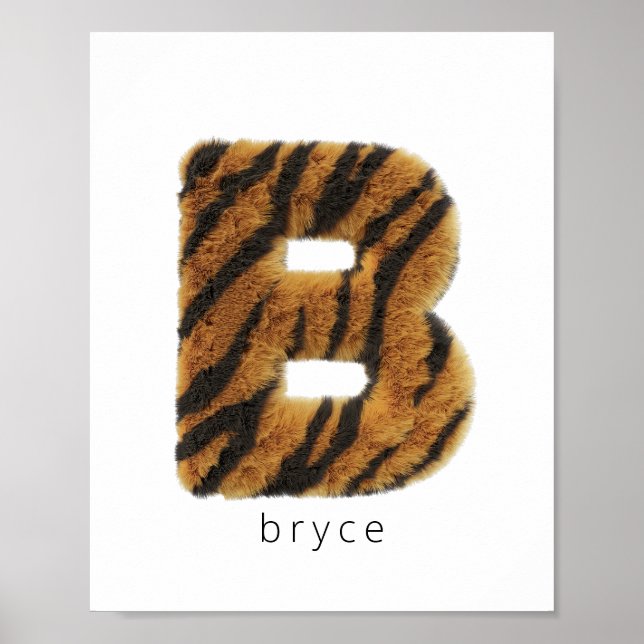 Letter B tiger fur Poster (Front)