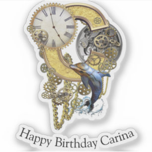 Letter C Birthday customisation Sticker