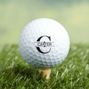Letter C   Black ornamental Split Monogram  Golf Balls