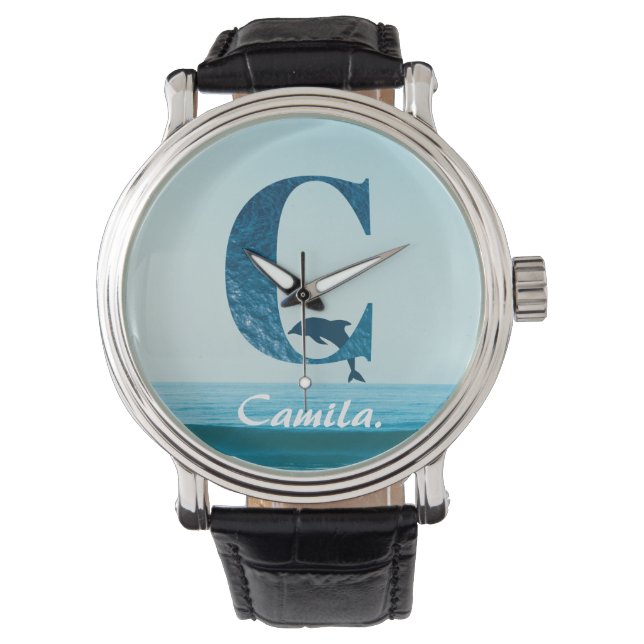 Letter C Blue Ocean  Watch (Front)