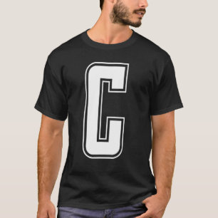 Letter C Capital Alphabet Initial Cheerleading Mon T-Shirt