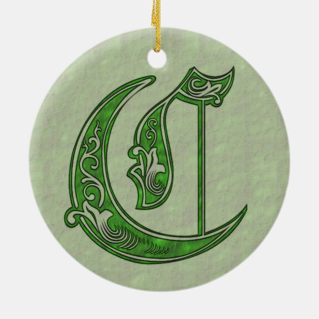 Letter C Ceramic Tree Decoration (Back)