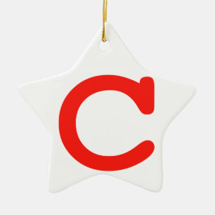 Letter c ceramic tree decoration