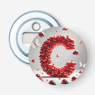 Letter C Creative Heart Cluster Bottle Opener