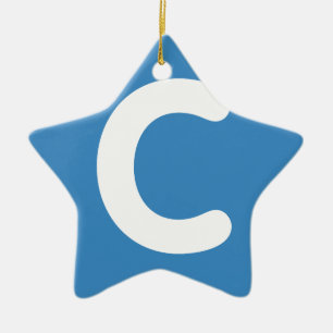 Letter C emoji Twitter Ceramic Tree Decoration