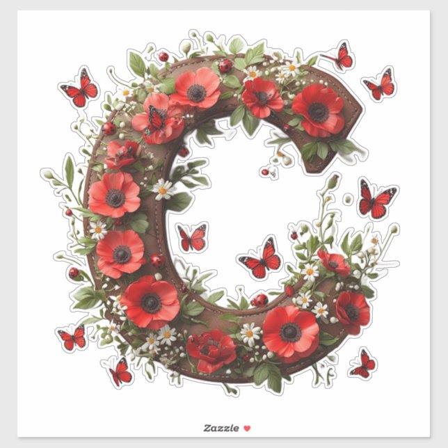 🐞 Letter C For Personalised Floral Crafts 🌺 (Sheet)
