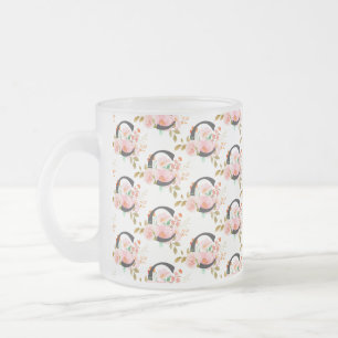 Letter C Frosted Glass Coffee Mug