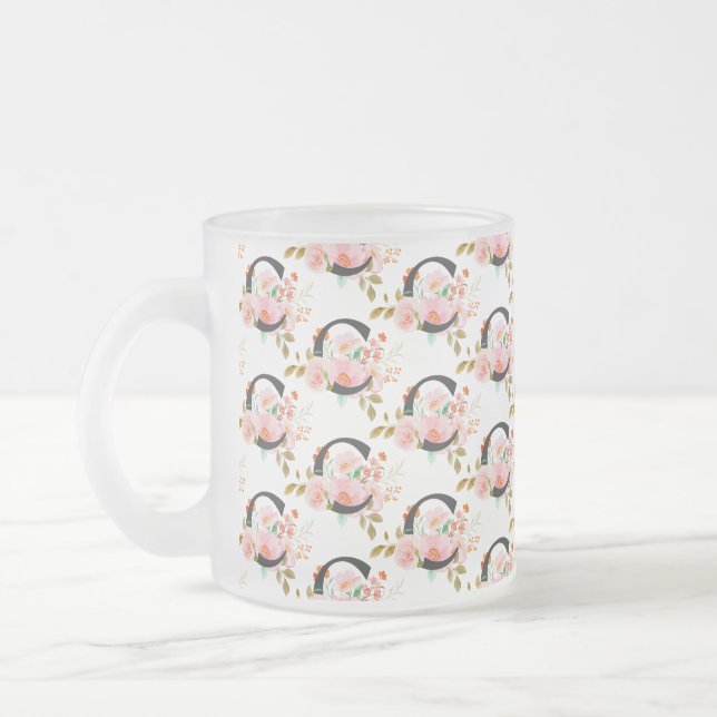 Letter C Frosted Glass Coffee Mug (Left)