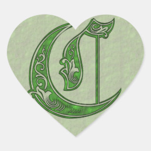 Letter C Heart Sticker