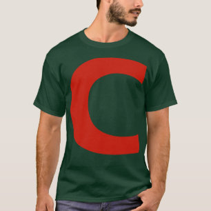 Letter c in Red Text Minimal Typography T-Shirt