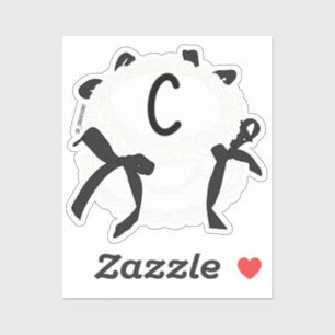 Letter C Initial Black And White Bow Vintage Cake