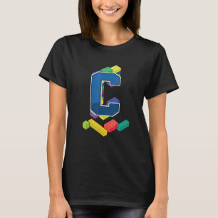 Letter C Master Builder Alphabet Last Name Buildin T-Shirt