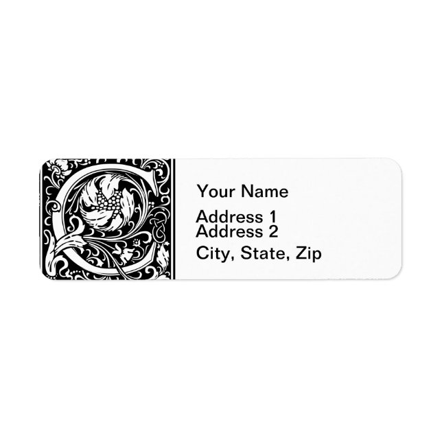 Letter C Mediaeval Monogram Art Nouveau (Front)