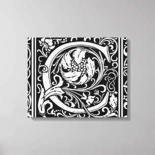 Letter C Mediaeval Monogram Art Nouveau Canvas Print