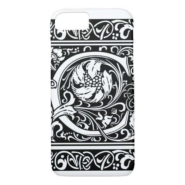 Letter C Mediaeval Monogram Art Nouveau Case-Mate iPhone Case (Back)