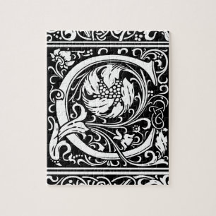 Letter C Mediaeval Monogram Art Nouveau Jigsaw Puzzle