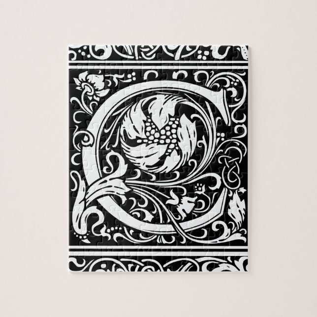 Letter C Mediaeval Monogram Art Nouveau Jigsaw Puzzle (Vertical)
