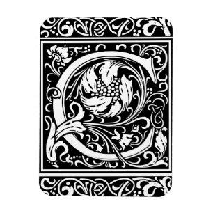 Letter C Mediaeval Monogram Art Nouveau Magnet