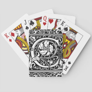 Letter C Mediaeval Monogram Art Nouveau Playing Cards
