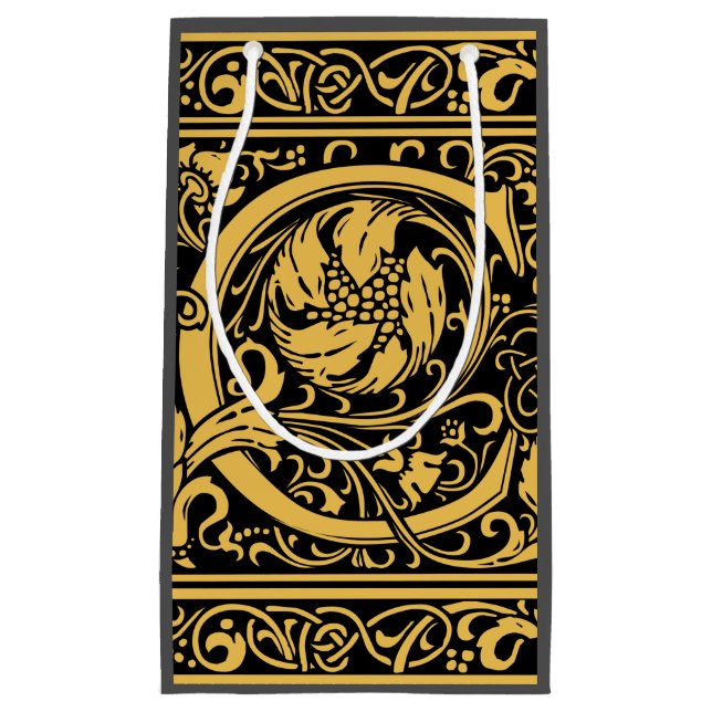 Letter C Mediaeval Monogram Art Nouveau Small Gift Bag (Front)