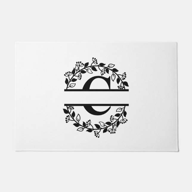 Letter C Monogram Personalised Doormat (Front)