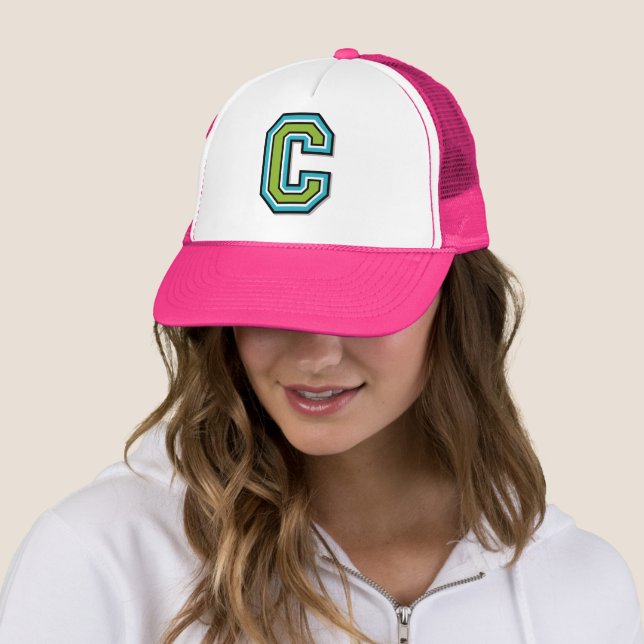 Letter "C" Monogram Trucker Hat (In Situ)
