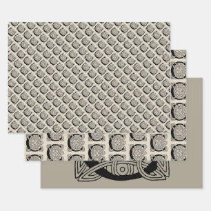 Letter C Monogram Vintage Celtic Knot Print Wrapping Paper Sheet