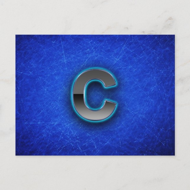 Letter C - neon blue edition Postcard (Front)
