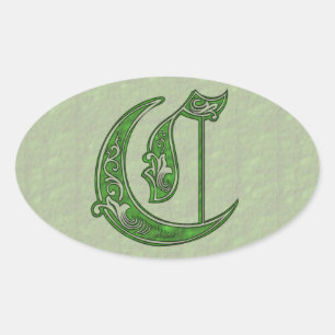 Letter C Oval Sticker