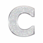 Letter C Photo Sculpture Decoration<br><div class="desc">Letter C silver faux glitter ornament</div>