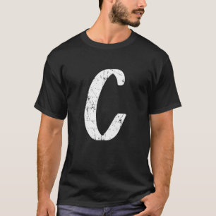 Letter C Single Initial Capital Alphabet Monogram T-Shirt