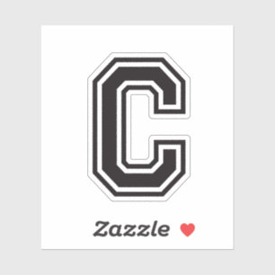 Letter C sporty college font alphabet