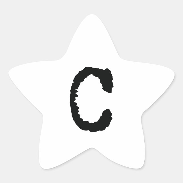 Letter C Star Sticker (Front)